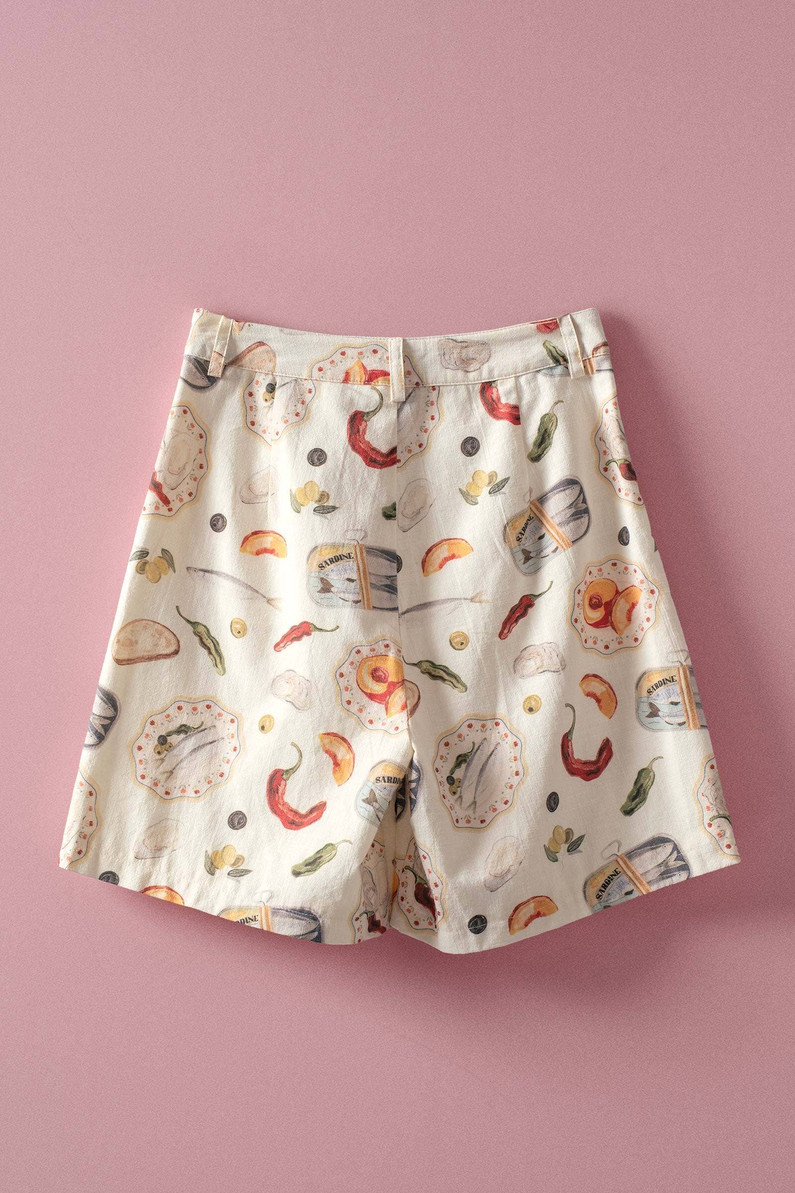 Whimsical Novelty Print Cotton Top and Shorts Set