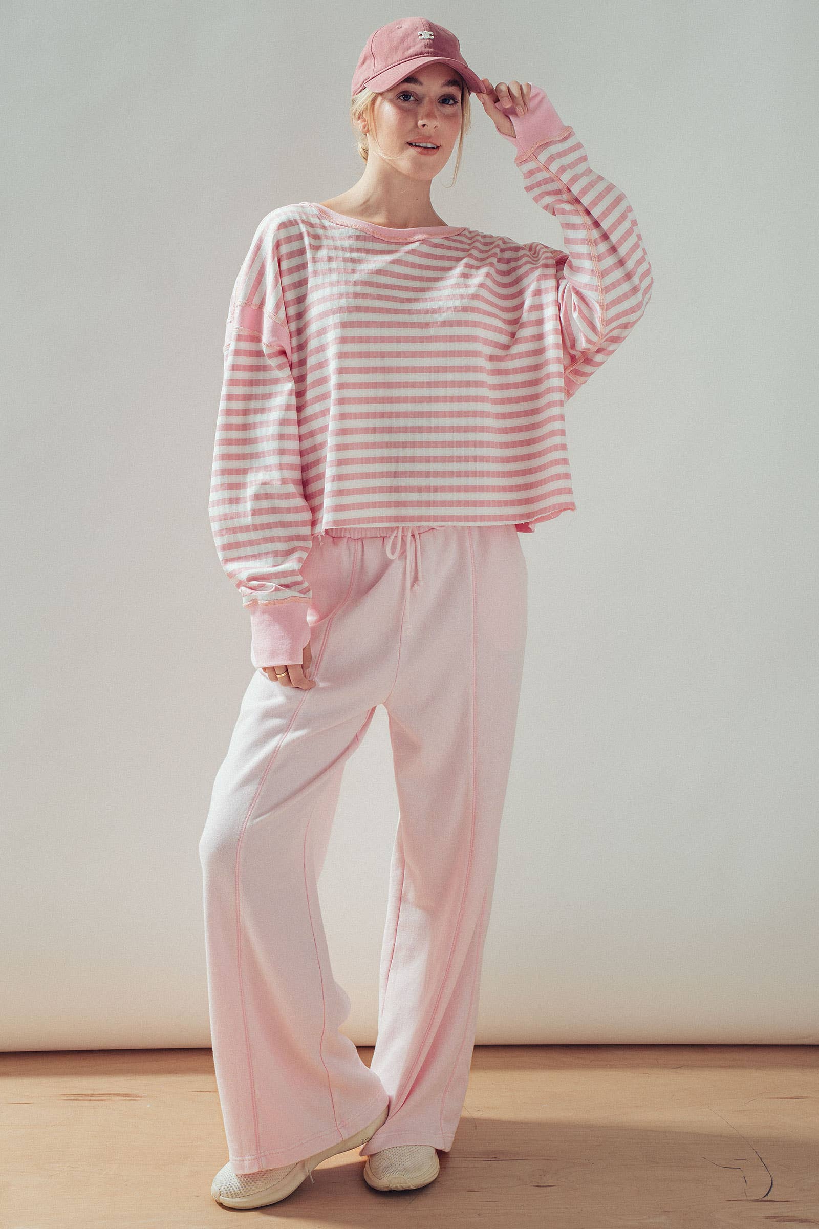 Reversible Textured Check Long Sleeve Pullover