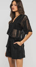 Urban Daizy Open Knit Button-Down Oversized Shirt Black Button Down Shirt - Women's (UDZ-TP-00111) – alternate view 16