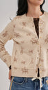 Western Cowboy Print Button Front Cardigan Sweater in KHAKI - Women's Cardigans & Shrugs | Urban Daizy