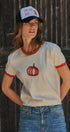 Pumpkin Embroidered Crew Neck Knit Tee in IVORY - Women's Sweaters | Urban Daizy