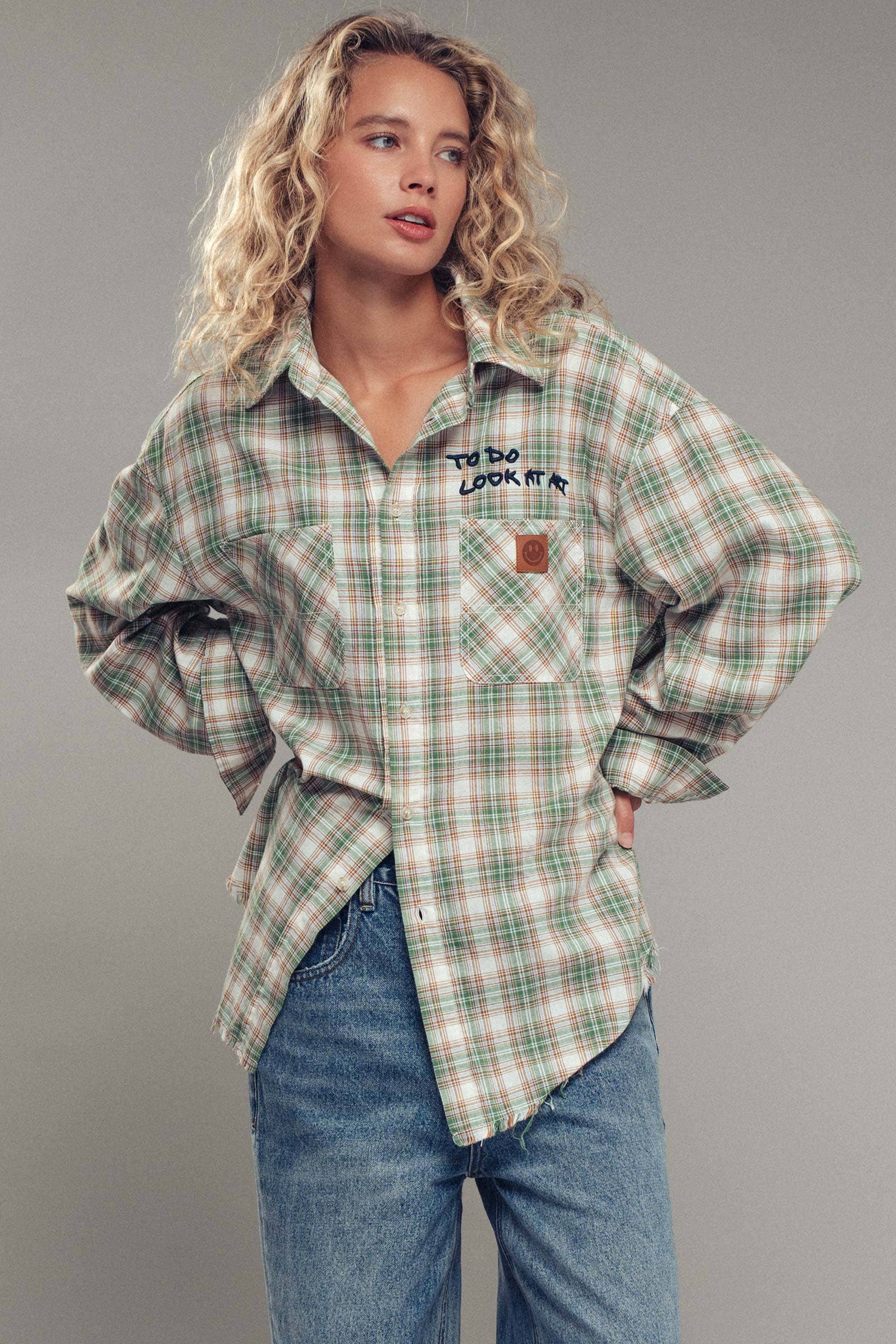 "TO DO LOOK AT ART" Embroidered Boho Top