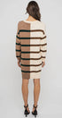 Urban Daizy Two-Tone Striped Knit Sweater Dress Cream-Multi Dress - Women's (UDZ-DR-00352) – alternate view 5