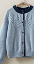 Textured Yoke Contrast Trim Knit Cardigan | wholesale cardigan - women's | Urban Daizy