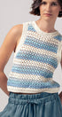 Urban Daizy Striped Crochet Tank Top with Contrast Trim Detail Blue-Multi Tank Top - Women's (UDZ-TP-00260) – alternate…