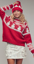 Graphic Fair Isle Wool Blend Sweater | wholesale knit sweater - women's | Urban Daizy