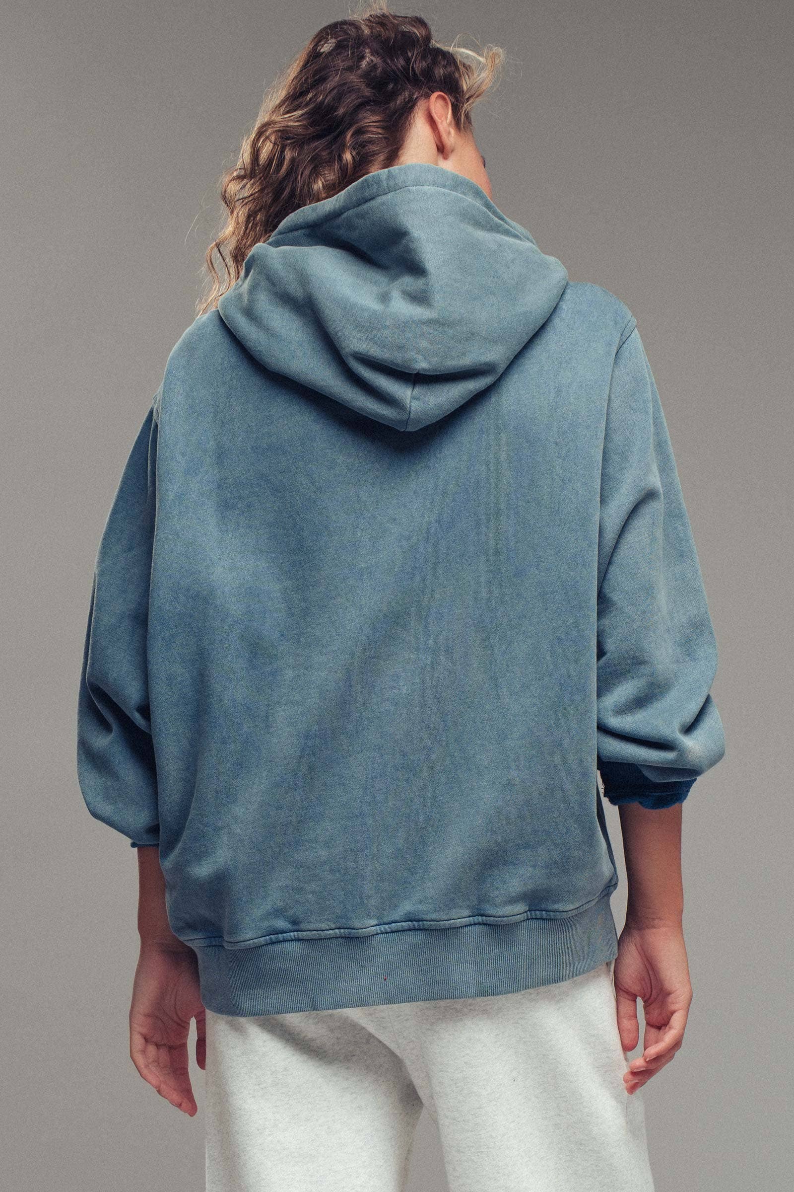 Vintage Wash Oversized Brushed Hoodie