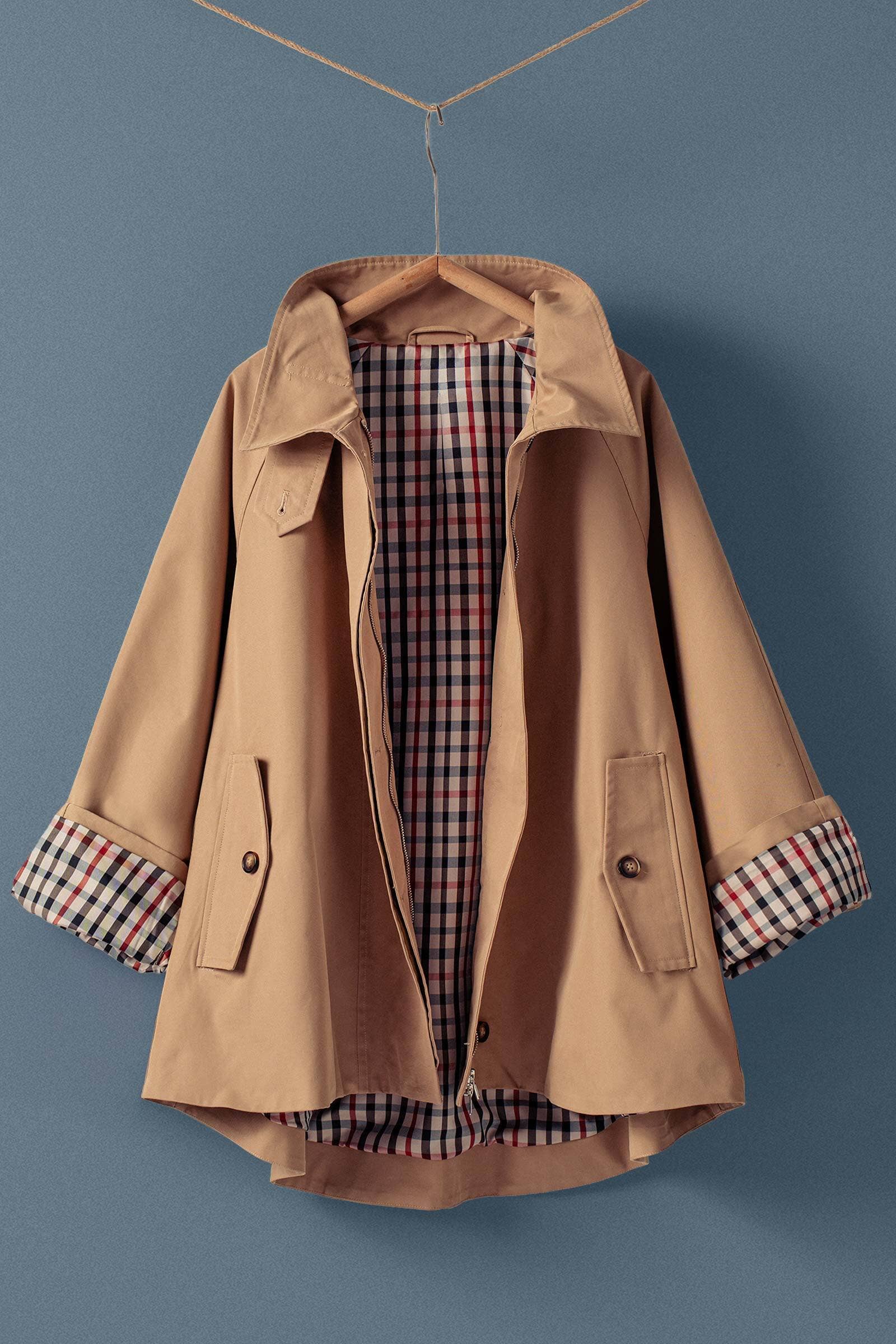 Urban Daizy Modern A-Line Trench Jacket Navy Jacket - Women's (UDZ-TP-00812) – alternate view 2
