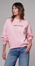 Oversized Graphic Sweatshirt Pigment Wash Cotton Crewneck in PINK CLAY - Women's Sweatshirts & Hoodies | Urban Daizy
