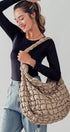 Urban Daizy Puff Quilted Shoulder Tote Bag Beige Shoulder Bag - Women's (UDZ-BG-00001)