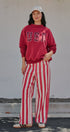 USA Polka Dot Varsity Letter Mock Neck Sweatshirt in BURGUNDY - Women's Sweatshirts & Hoodies | Urban Daizy