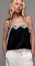 Urban Daizy Scalloped Lace Trim Satin Camisole Top Black Camisole - Women's (UDZ-TP-00719) – alternate view 4