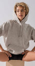 Urban Daizy Vintage Wash Oversized Hoodie Sweatshirt Black Hoodie - Women's (UDZ-KN-00214) – alternate view 2