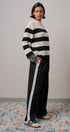 Striped Oversized Chunky Knit Sweater in BLACK - Women's Sweaters | Urban Daizy