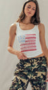 Urban Daizy Gingham & Lace American Flag Patch Ribbed Tank White Tank Top - Women's (UDTP1415) – alternate view 4