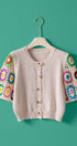 Urban Daizy Granny Square Crochet Sleeve Knit Button Cardigan Taupe Cardigan - Women's (UDZ-KN-01058)