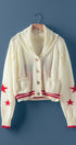 Urban Daizy American Flag Star Shawl Collar Cardigan Ivory Cardigan - Women's (UDZ-KN-01028)