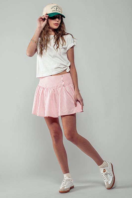 Urban Daizy Countryside Comfort Lined Mini Skirt Pink Skirt - Women's (UDZ-SK-00101) – alternate view 11