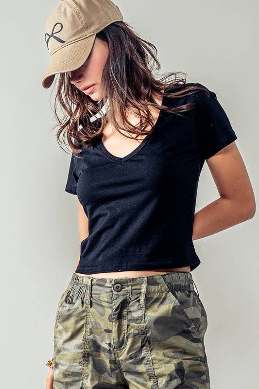 Urban Daizy Organic Cotton Comfort Scoop Neck Tee Black T-Shirt - Women's (UDZ-TP-00523) – alternate view 10