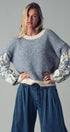 Urban Daizy Floral Embroidered Striped Knit Sweater Brown Knit Sweater - Women's (UDZ-TP-00814) – alternate view 18