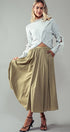 Urban Daizy Cotton Blend Pocketed Elastic Waist Midi Skirt Taupe Skirt - Women's (UDZ-SK-00070) – alternate view 15