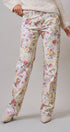 Floral Print Straight Leg Casual Pants in IVORY MULTI - Women's Casual Pants | Urban Daizy