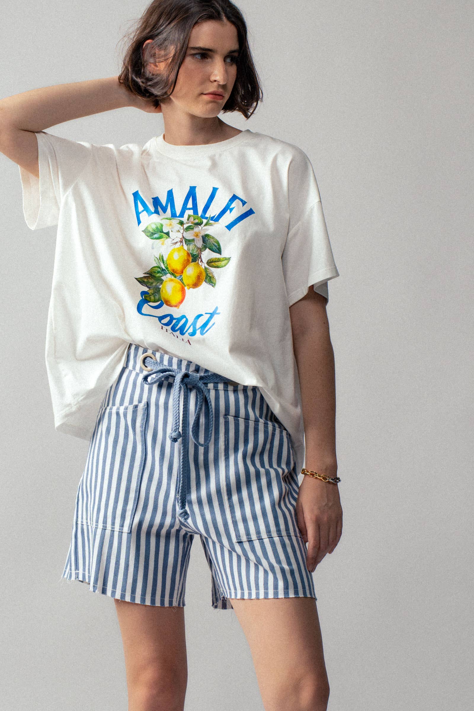 Urban Daizy Striped High-Rise Denim Shorts Blue Shorts - Women's (UDZ-DR-00389) – alternate view 15