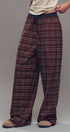 Urban Daizy Plaid Wide-Leg Lounge Pants Brown-Multi Lounge Sweatpants/Joggers - Women's (UDZ-KN-00150) – alternate view 11