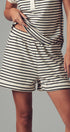 Urban Daizy Striped Knit Lounge Shorts Black Lounge Shorts - Women's (UDZ-TP-00814)