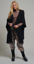 Oversized Wide Collar Open Front Poncho Cardigan in BLACK - Women's Cardigans & Shrugs | Urban Daizy