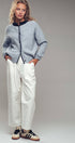 Textured Yoke Contrast Trim Knit Cardigan | wholesale cardigan - women's | Urban Daizy