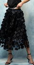 Urban Daizy Polka Dot Tulle Midi Skirt with Elastic Waist Black Skirt - Women's (UDZ-SK-00104)