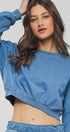 Urban Daizy Mineral Wash Mock Neck Crop Sweatshirt Black Sweatshirt - Women's (UDZ-KN-00191) – alternate view 4