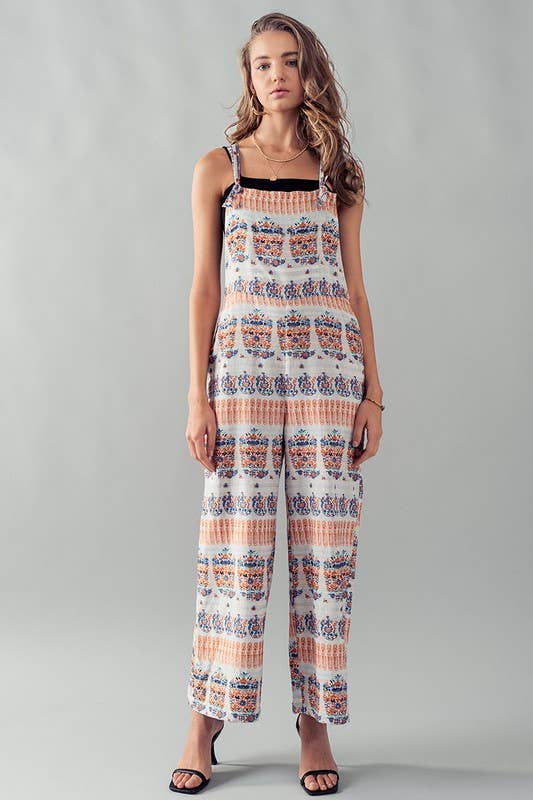 Urban Daizy Boho Pineapple Print Wide Leg Summer Jumpsuit Ivory Jumpsuit - Women's (UDZ-JR-00018) – alternate view 7