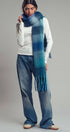 Urban Daizy Plush Oversized Colorblock Plaid Scarf Pink Scarf - Women's (UDZ-KN-00657) – alternate view 7