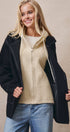 Hooded Wool Blend Oversized Short Coat in BLACK - Women's Coats | Urban Daizy