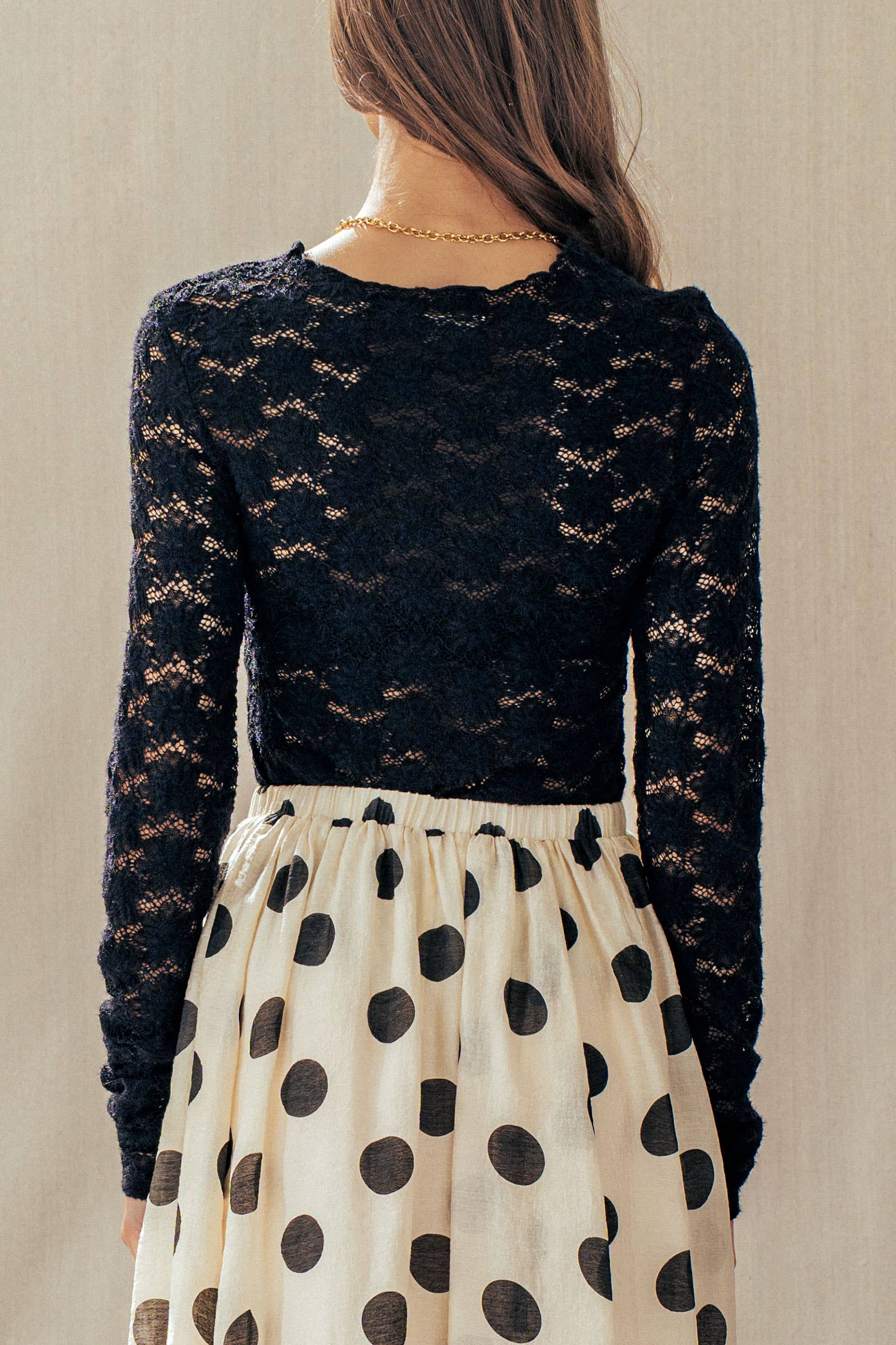Romantic Floral Stretch Lace Layering Top