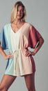 Urban Daizy Multi Color Block V-Neck Romper Multi Romper - Women's (UDZ-JR-00048)