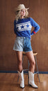 Urban Daizy Americana Triple Star Knit Sweater Varsity Stripe White Knit Sweater - Women's (UDZ-KN-01054) – alternate view 7
