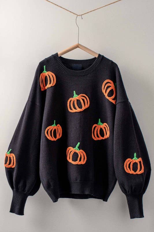 Urban Daizy Pumpkin Patch Balloon Sleeve Sweater Rust Knit Sweater - Women's (UDZ-TP-00814) – alternate view 7