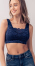 Urban Daizy Plus Size Elegant Lace Longline Bralette Navy Bralette - Women's (UDZ-TP-00528)