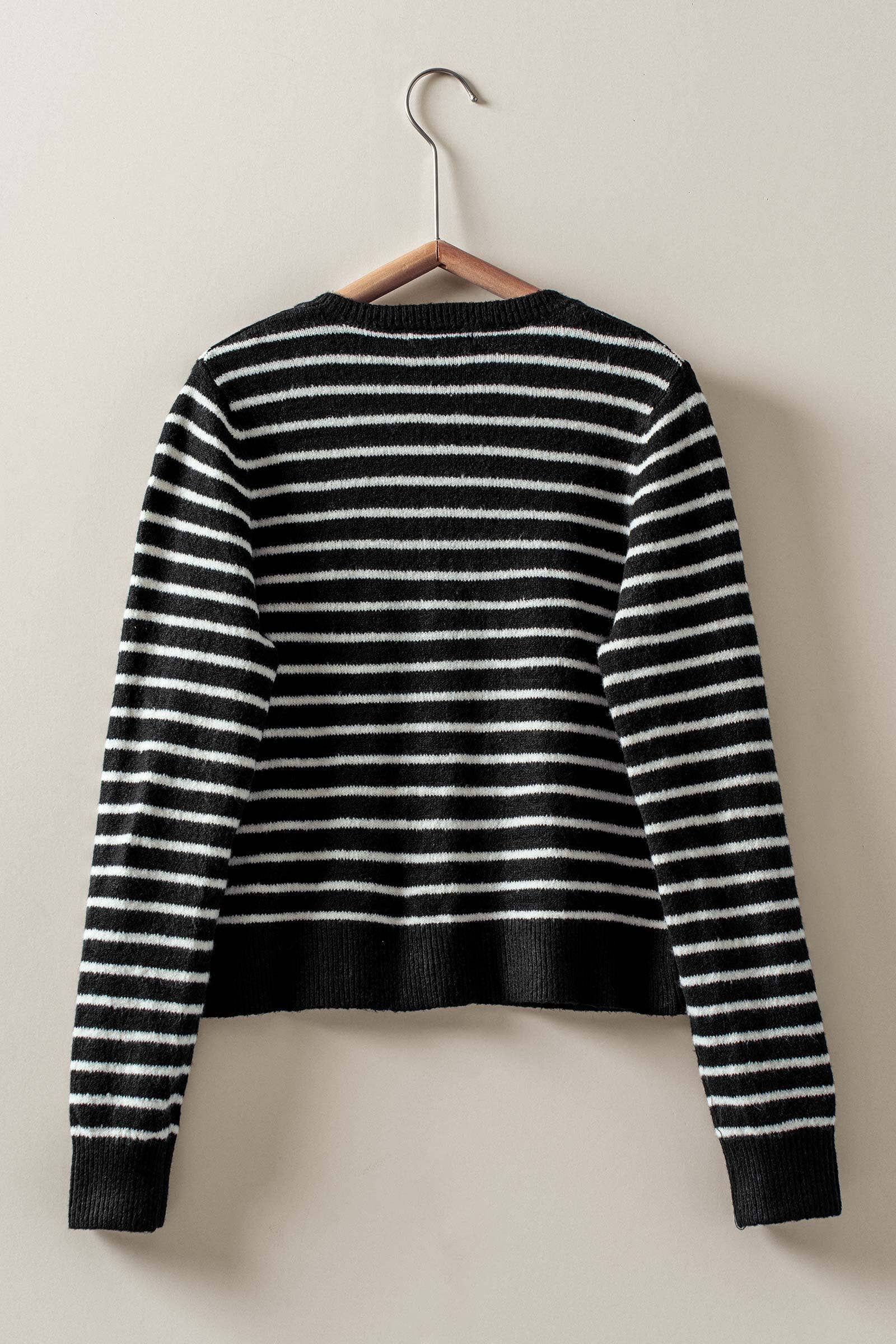 Urban Daizy Parisian Striped Gold Button Cardigan Khaki Cardigan - Women's (UDZ-KN-00656) – alternate view 18