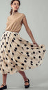 Urban Daizy Polka Dot Elastic Waist Midi Skirt Cream Skirt - Women's (UDZ-SK-00099) – alternate view 13