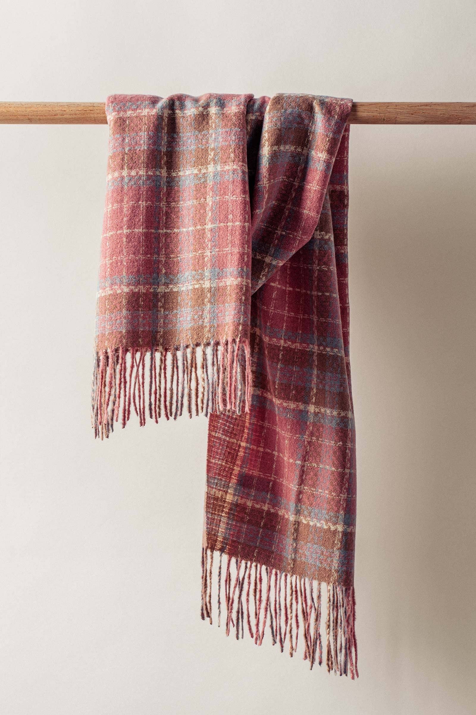 Soft Brushed Classic Plaid Fringe Scarf