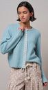Elegant Wool Blend Cardigan with Lace Trim Detail in PASTEL BLUE - Women's Cardigans & Shrugs | Urban Daizy