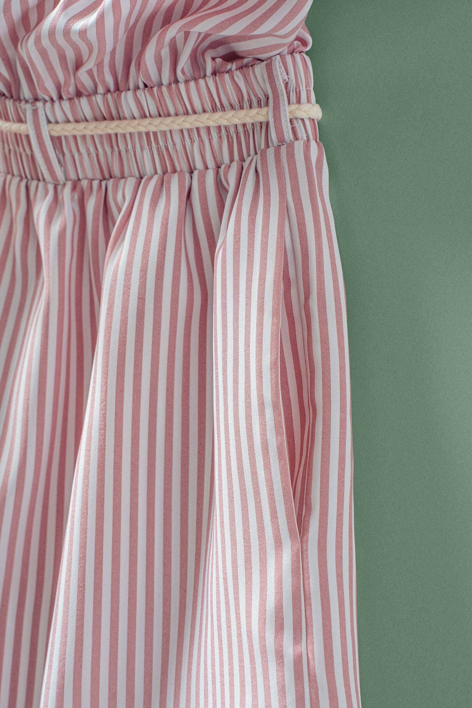 Urban Daizy Striped Tassel-Belt Collared Romper Pink Romper - Women's (UDZ-JR-00069) – alternate view 6