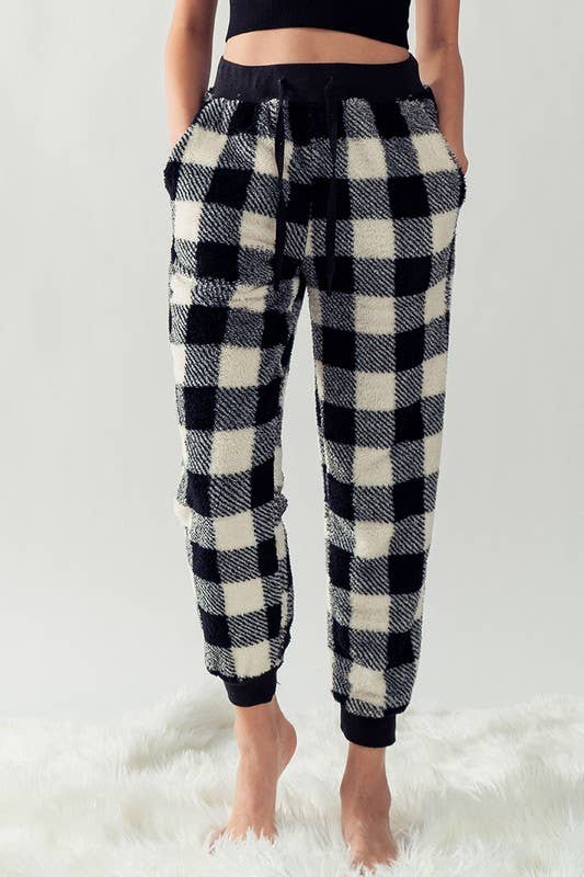 Urban Daizy Cozy Checkered Jogger Style Pajama Pants Ash-Blue Sleepwear Bottom - Women's (UDZ-PT-00127) – alternate view 7