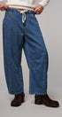 Laid-Back Light Wash Barrel Denim Pants in MEDIUM DENIM - Women's Wide Leg Jeans | Urban Daizy