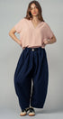 Urban Daizy Relaxed V-Neck Top with Folded Sleeves Ivory Blouse - Women's (UDZ-TP-00570) – alternate view 13