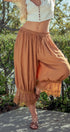 Boho Lace Trim Summer Linen Pants in BROWN - Women's Pants | Urban Daizy